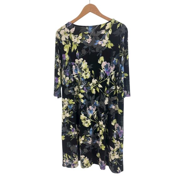 J. Jill Wearever Collection WE Floral Print Scoop Neck Dress Size L Half Sleeves - Picture 5 of 9